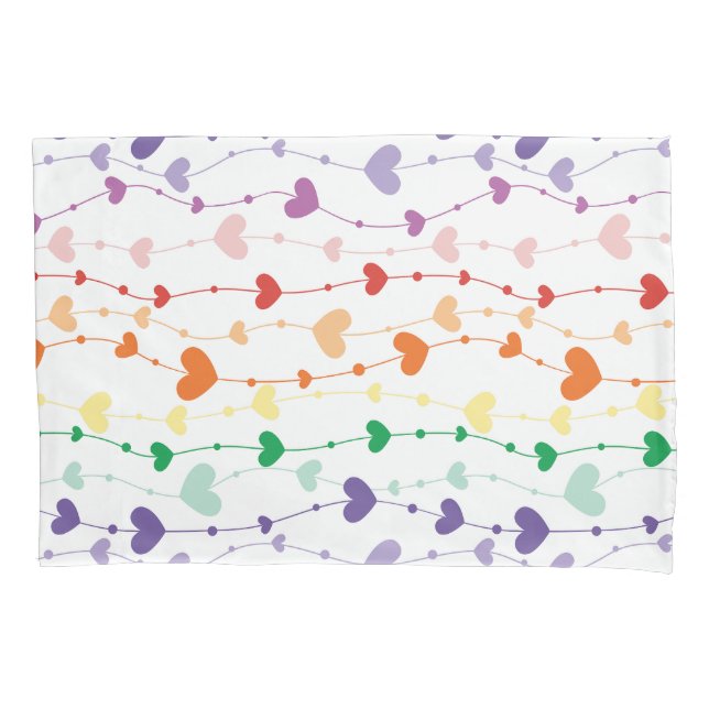 Housse D'oreillers Joli Rainbow Hearts Enfants Motifs (devant)