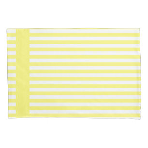 Housse D'oreillers Joli Rayures Jaune & Blanc Sunny Personnalisées
