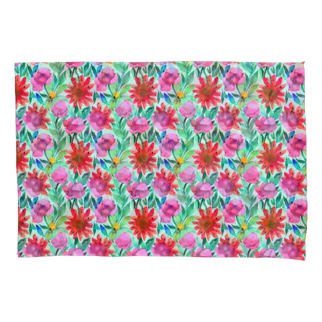 Housse D'oreillers Jolie aquarelle florale (devant-gauche)