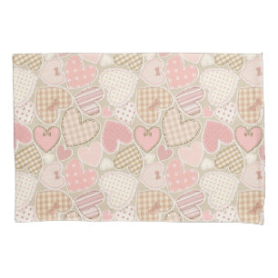 Housse D'oreillers Jolie courtepointe Motif Coeurs roses Bows