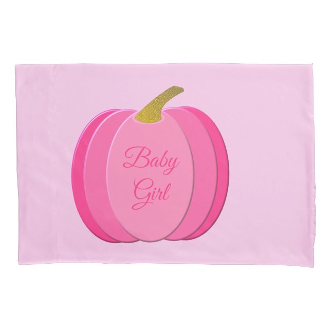 Housse D'oreillers Jolie fille rose Citrouille Personnalisé double fa (devant)