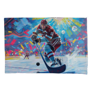 Housse D'oreillers Joueur de hockey à But
