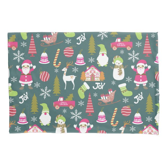 Housse D'oreillers Joy Christmas Green (devant)