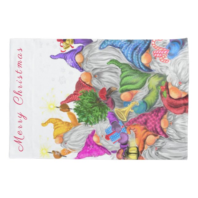 Housse D'oreillers Joyeux Gnomes Coussin de Noël Coque (Dos)