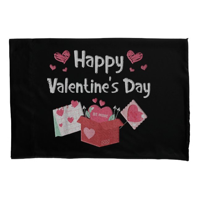 Housse D'oreillers Joyeux Valentines Jour Soyez mien Coeurs mignons (devant)