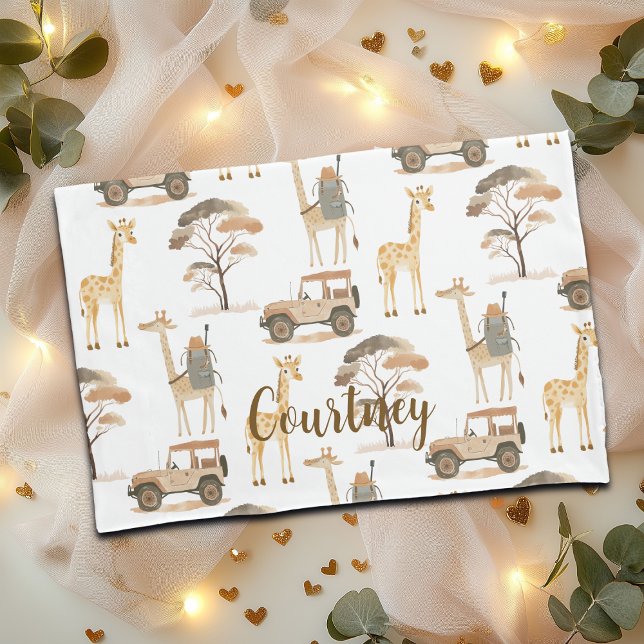 Housse D'oreillers Jungle Safari avec Giraffes Nursery Motif (Créateur téléchargé)