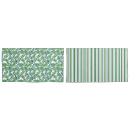 Housse D'oreillers Jungle Tropical Palm Tree Feuilles & Stripes Motif