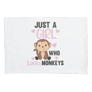 Housse D'oreillers Juste une fille qui aime les singes - Singe doux