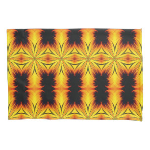 Housse D'oreillers Kaleidoscope Abstrait Jaune Et Brown