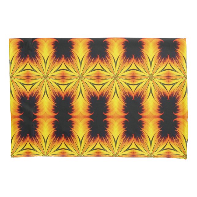 Housse D'oreillers Kaleidoscope Abstrait Jaune Et Brown (devant)