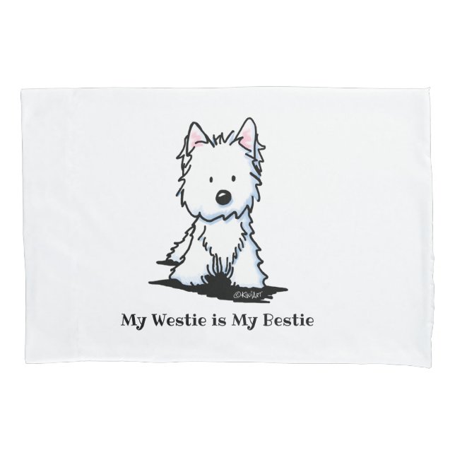 Housse D'oreillers KiniArt Westie Bestie Pillowcase (devant)