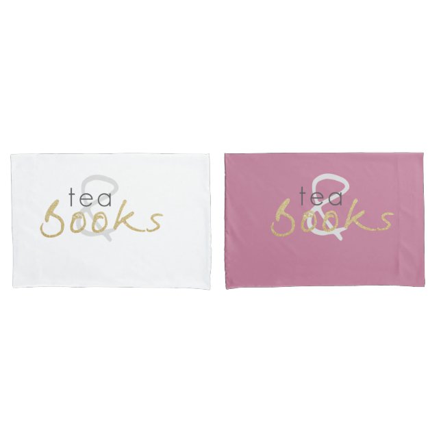 Housse D'oreillers Kit de thé et livres Pillowcase (devant-Set)