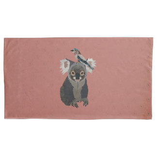 HOUSSE D'OREILLERS KOALA & LILLAC OISEAU