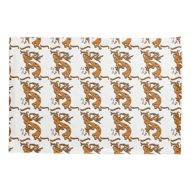 Housse D'oreillers Kokopelli Avec Des Notes Musicales À Gauche (Dos)