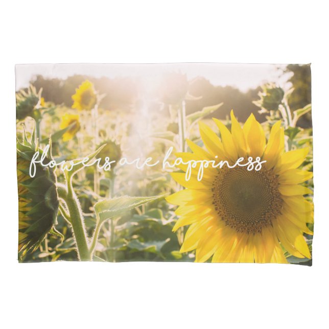 Housse D'oreillers La citation "fleurs de tournesol sont bonheur " (devant)
