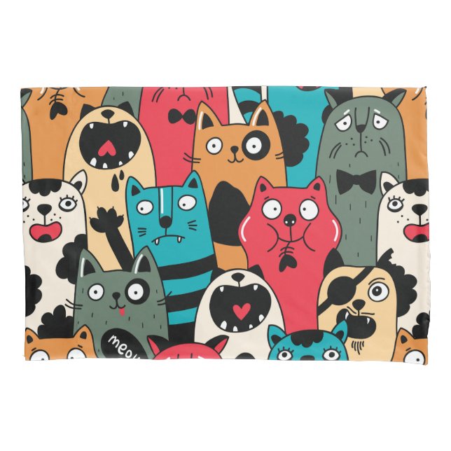 Housse D'oreillers La foule de chats (devant)