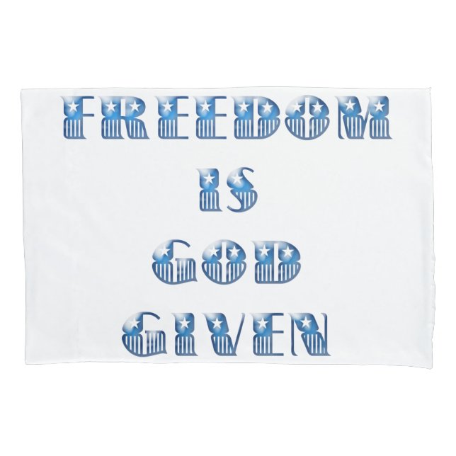 Housse D'oreillers La liberté est donnée par Dieu, bleu (devant)