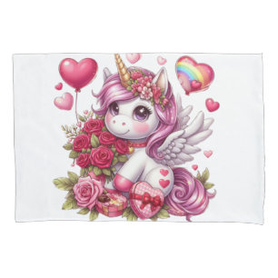 Housse D'oreillers La mignonne Saint Valentin licorne