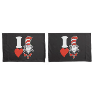 Housse D'oreillers La Saint-Valentin du Dr Seuss   J'adore le Chat da