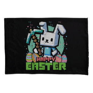 Housse D'oreillers Lapin de Pâques Pixel Game Joyeux 
