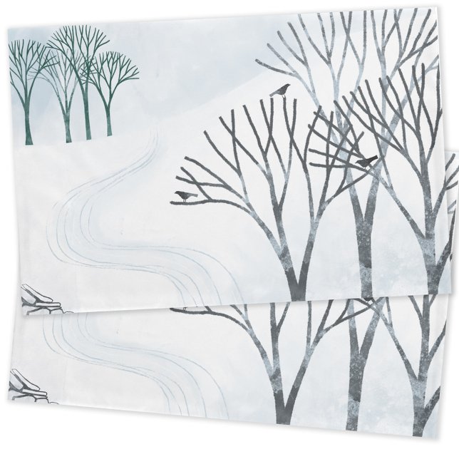 Housse D'oreillers L'Art Paysager De Neige D'Hiver (Snow and trees landscape art pillow case)