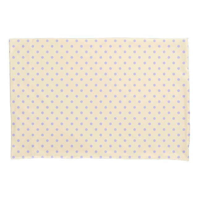 Housse D'oreillers Lavande violet pois et jaune (devant)