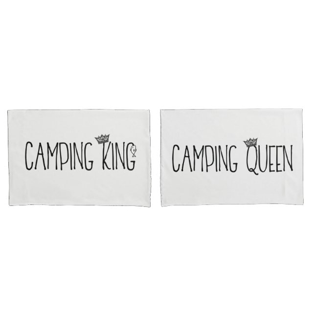 Housse D'oreillers "Le roi et la reine du camping" (devant-Set)