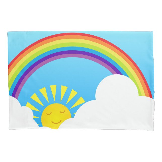 Housse D'oreillers Le soleil et nuages d'arc-en-ciel (devant)