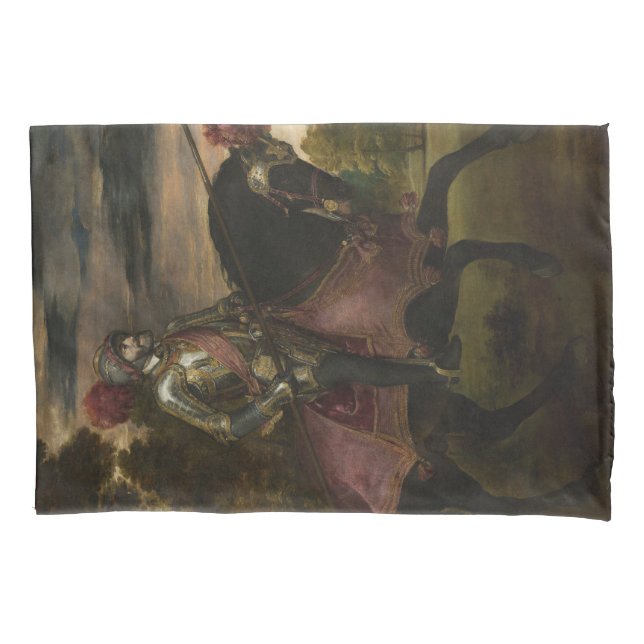 Housse D'oreillers L'empereur Charles V à cheval (par Titien) (devant-gauche)
