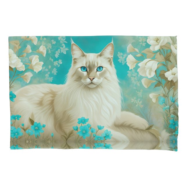 Housse D'oreillers Lilac Lynx Point Siamese Portrait Art (devant)