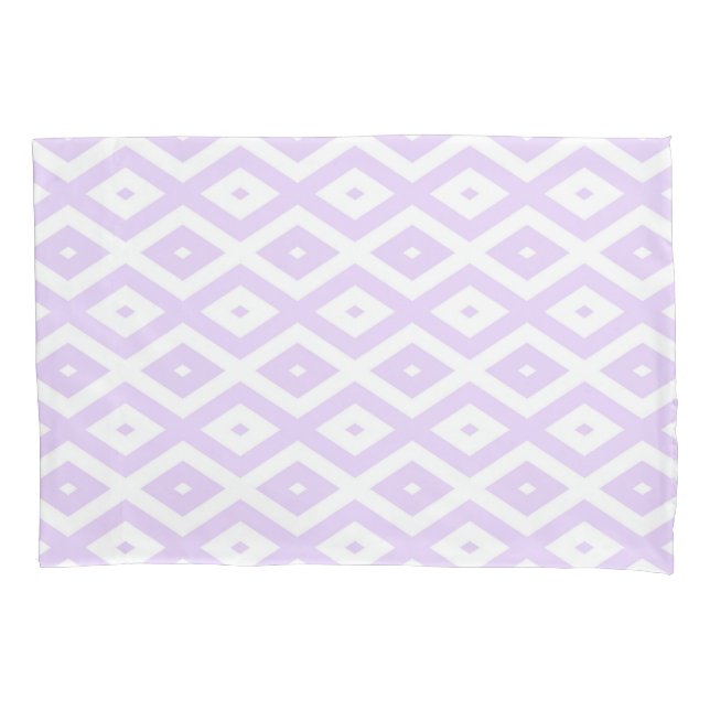 Housse D'oreillers Lilac motif de diamants violet et blanc (devant)