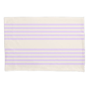 Housse D'oreillers Lilac violet et beige cinq bandes motif