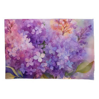 Housse D'oreillers Lilas à l'aquarelle