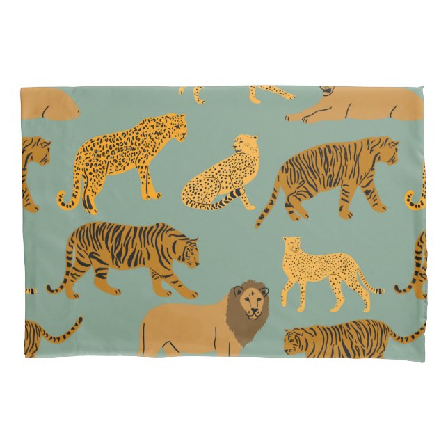 Housse D'oreillers Lion, tigre et Motif léopard  (devant)
