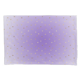 Housse D'oreillers Little Gold Hearts Purple Ombre
