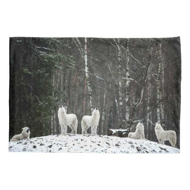 Housse D'oreillers Loup polaire sauvage (Dos)