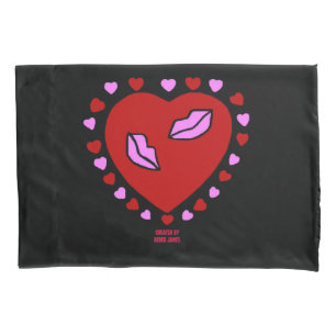 Housse D'oreillers Lovely Heart Kisses Standard Pillowcase