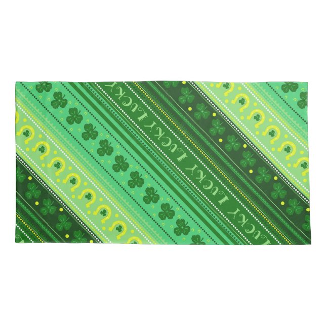 Housse D'oreillers Lucky Green Shamrock | St. Patricks (Dos)