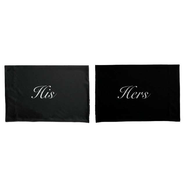 Housse D'oreillers Lui et Lui noir moderne (devant-Set)