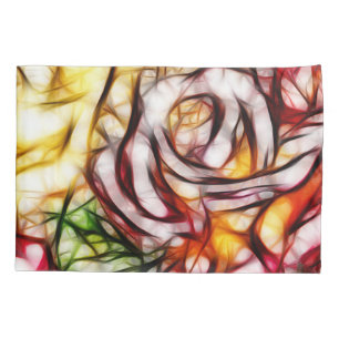 Housse D'oreillers Lumière jaune abstraite rose artistique florale
