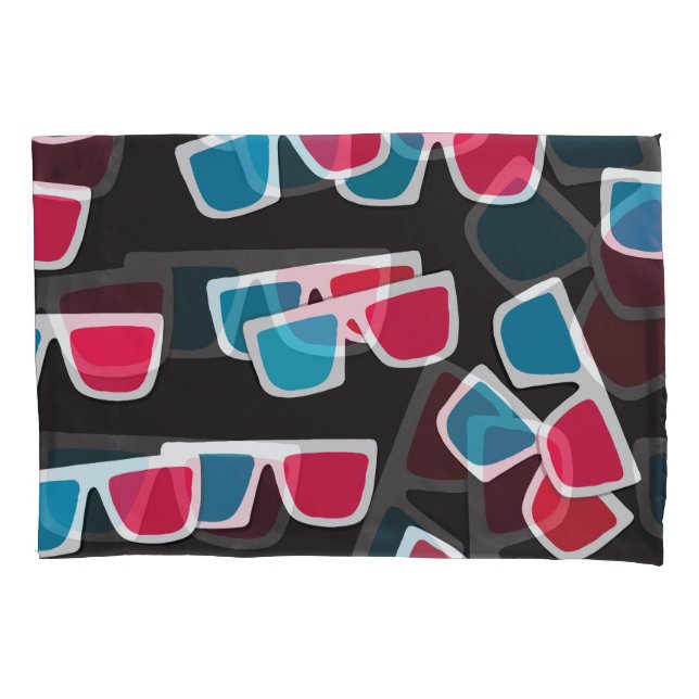 Housse D'oreillers Lunettes de cinéma 3D : Motif sans couture (devant)