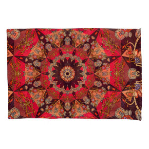 Housse D'oreillers Luxueux mandala sans couture, starry floral.