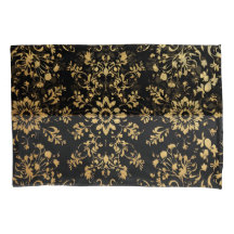 Luxurious style Pillow case black yellow pattern