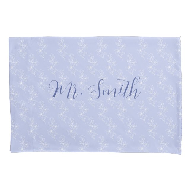 Housse D'oreillers M. et Mme Floral Elegant Blue (devant)
