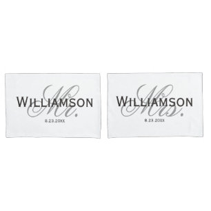 Housse D'oreillers M. & Mme Bride & Groom Ensemble personnalisé nouv