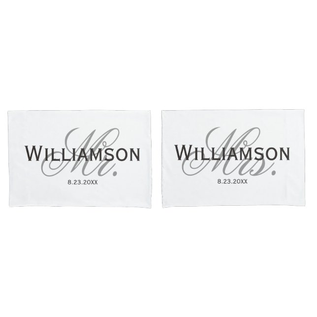 Housse D'oreillers M. & Mme Bride & Groom Ensemble personnalisé nouve (devant-Set)