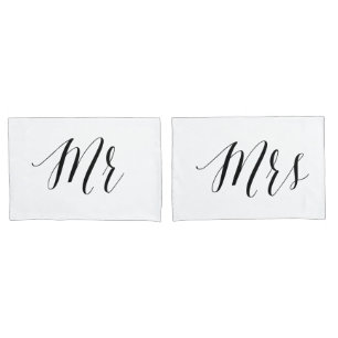 Housse D'oreillers M. Mme Mariage Ses Deux Chambres Romantiques