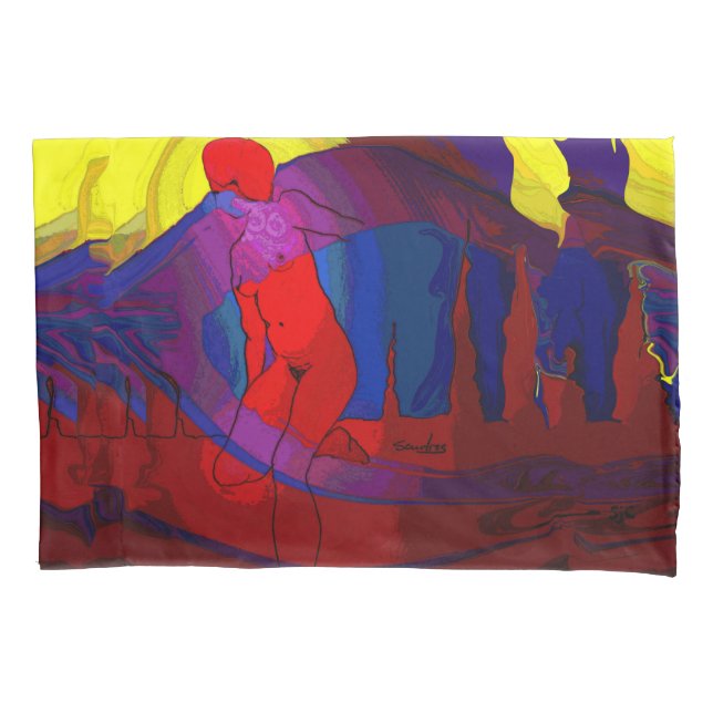 Housse D'oreillers Madame rouge Pillowcase d'art (devant)