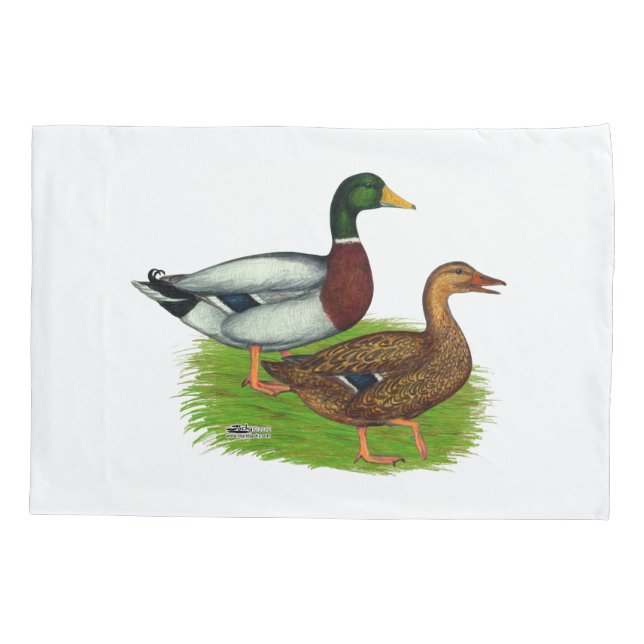 Housse D'oreillers Mallard Drake et Duck (Dos)