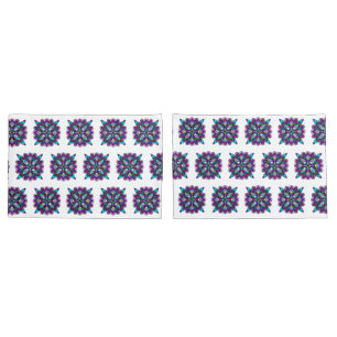 Housse D'oreillers Mandala violet et noir de couleur mystique
